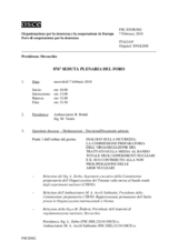 Giornale della 876a Seduta plenaria del Foro di cooperazione per la sicurezza