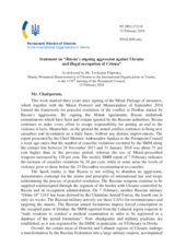 Statement by the Delegation of Ukraine on the Russia’s ongoing aggression against Ukraine and illegal occupation of Crimea