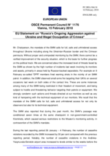 Statement by the Bulgarian EU Presidency on the Russia’s ongoing aggression against Ukraine and illegal occupation of Crimea