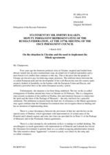 Statement by the Delegation of the Russian Federation on the situation in Ukraine and the need to implement the Minsk agreements