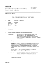 Journal of the 878th Plenary Meeting of the Forum for Security Co-operation