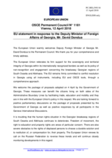 Statement by the Bulgarian EU Presidency in response to the address by the Deputy Minister for Foreign Affairs of Georgia, H.E. David Dondua