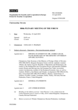 Journal of the 880th Plenary Meeting of the Forum for Security Co-operation