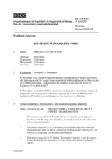 Diario de la 881ª Sesión plenaria del Foro de Cooperación en materia de Seguridad  