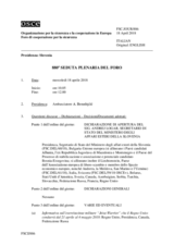 Giornale della 880a Seduta plenaria del Foro di cooperazione per la sicurezza