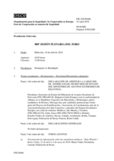 Diario de la 880ª Sesión plenaria del Foro de Cooperación en materia de Seguridad  