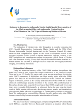 Statement by the Delegation of Ukraine in response to the update by Ambassador Martin Sajdik and to the report by Ambassador Ertugrul Apakan