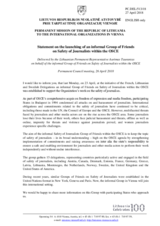 Statement by the Delegation of Lithuania on launching of an informal Group of Friends on the Safety of Journalists