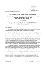 Statement by the Delegation of the Russian Federation in response to the report by the Head of the OSCE Mission to Bosnia and Herzegovina, Ambassador Bruce G. Berton