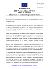 Statement by the Bulgarian EU Presidency on the freedom of expression in the Russian Federation