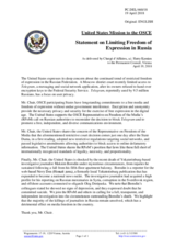 Statement by the Delegation of the United States of America on the freedom of expression in the Russian Federation