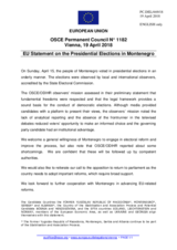 Statement by the Bulgarian EU Presidency on the presidential election in Montenegro, held on 15 April 2018