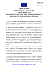 Statement by the Bulgarian EU Presidency in response to the report by the OSCE Project Co-ordinator in Uzbekistan, Mr. John MacGregor