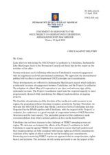 Statement by the Delegation of Norway in response to the report by the OSCE Project Co-ordinator in Uzbekistan, Mr. John MacGregor