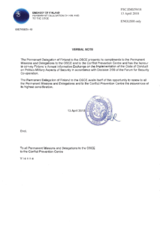 Response by the Delegation of Finland to the Questionnaire on the Code of Conduct on Politico-Military Aspects of Security