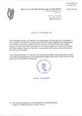 Response by the Delegation of Ireland to the Questionnaire on the Code of Conduct on Politico-Military Aspects of Security