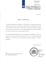 Response by the Delegation of the Netherlands to the Questionnaire on the Code of Conduct on Politico-Military Aspects of Security