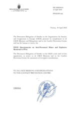 Response by the Delegation of Sweden to the Questionnaire on Anti-Personnel Mines and Explosive Remnants of War