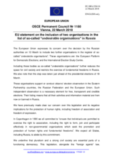 Statement by the Bulgarian EU Presidency on the inclusion of two organizations in the list of so-called “undesirable organizations” in the Russian Federation