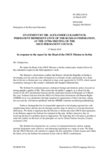 Statement by the Delegation of the Russian Federation in response to the report by the Head of the OSCE Mission to Serbia, Ambassador Andrea Orizio