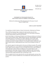 Statement by the Delegation of Norway, also on behalf of Andorra, Iceland, Liechtenstein, and Switzerland, on the death penalty in Belarus and the United States of America