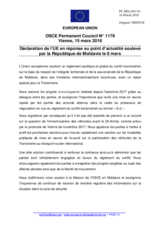 Déclaration de l’UE en réponse au point d’actualité soulevé par la République de Moldavie le 8 mars