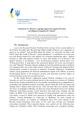 Statement by the Delegation of Ukraine on Russia’s ongoing aggression against Ukraine and illegal occupation of Crimea
