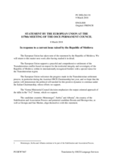 Statement by the Bulgarian EU Presidency on recent developments in the Transdniestrian settlement process in Moldova