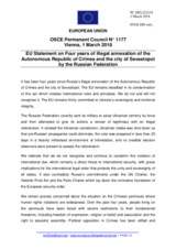 Statement by the Bulgarian EU Presidency on four years of illegal occupation of the Autonomous Republic of Crimea and the city of Sevastopol by the Russian Federation