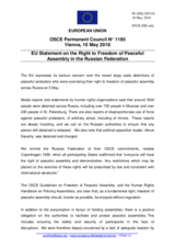 Statement by the Bulgarian EU Presidency on the freedom of peaceful assembly in the Russian Federation