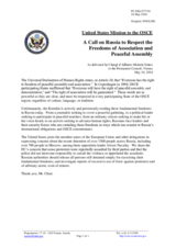 Statement by the Delegation of the United States of America on the freedom of peaceful assembly in the Russian Federation