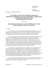 Statement by the Delegation of the Russian Federation in response to the report by the Chief Observer of the OSCE Observer Mission at two Russian checkpoints on the Russian-Ukrainian border, Ambassador György Varga
