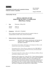Journal of the 886th Special Plenary Meeting of the Forum for Security Co-operation