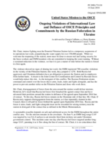 Statement by the Delegation of the United States of America on Russia’s on Russia’s ongoing aggression against Ukraine and the illegal occupation of Crimea