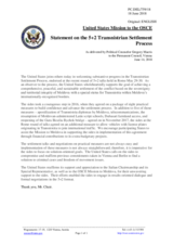 Statement by the Delegation of the United States of America on the “5+2” talks as part of the Transdniestrian settlement process, held in Rome on 29 and 30 May 2018