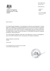 Response by the Delegation of the United Kingdom to the Questionnaire on the Code of Conduct on Politico-Military Aspects of Security