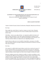 Statement by the Delegation of Norway, also on behalf of Canada, Iceland, Liechtenstein, Mongolia and Switzerland, on International Day for the Elimination of Sexual Violence in Conflict, observed on 19 June 2018