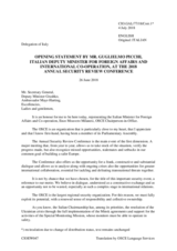 Opening statement by Mr. Guglielmo Picchi, Italian Deputy Minister for Foreign Affairs and International Co-operation 