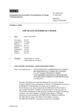 Journal de la 1189ème séance plénière du Conseil