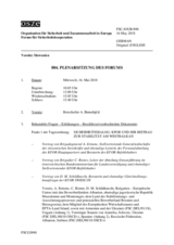 Journal der 884. Plenarsitzung des Forums