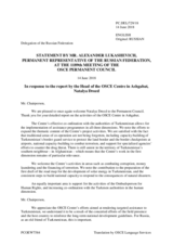 Statement by the Delegation of the Russian Federation in response to the report by the Head of the OSCE Centre in Ashgabat, Ambassador Natalya Drozd