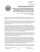 Statement by the Delegation of the United States of America in response to the presentation by the Secretary General of the Annual Evaluation Report on the Implementation of the 2004 OSCE Action Plan for the Promotion of Gender Equality