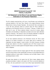 Statement by the Austrian EU Presidency on the rule of law and human rights defenders in the Russian Federation
