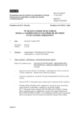 Journal de la 70ème séance commune du Forum pour la coopération en matière de sécurité et du Conseil permanent
