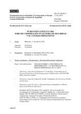 Diario de la 70ª Reunión conjunta del Foro de Cooperación en materia de Seguridad y del Consejo Permanente 