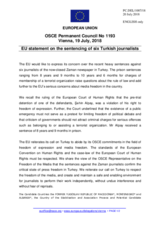 Statement by the Austrian EU Presidency on the sentencing of six journalists of the newspaper “Zaman” in Turkey
