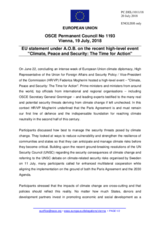 Statement by the Austrian EU Presidency on the high-level event “Climate, Peace and Security: The Time for Action”, held in Brussels on 22 June 2018