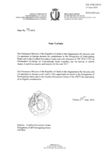 Information Exchange by the Delegation of Malta on Conventional Arms Transfer