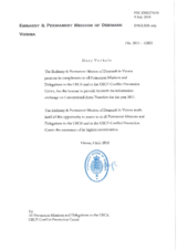 Information Exchange by the Delegation of Denmark on Conventional Arms Transfer