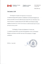 Information Exchange by the Delegation of Canada on Conventional Arms Transfer